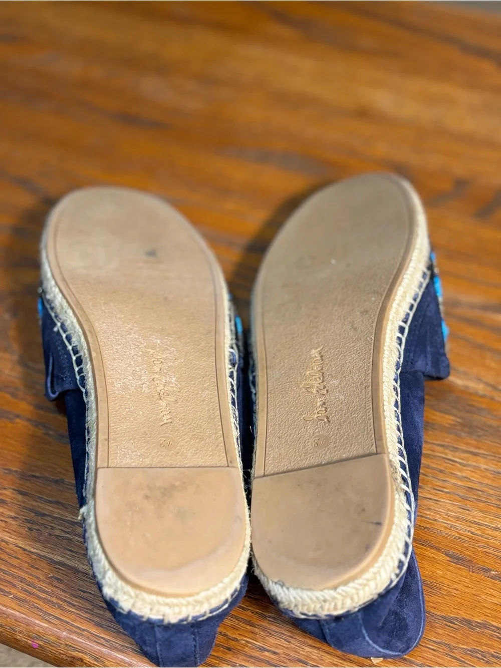 Sam Edelman Maris Beaded Espadrilles with Blue Suede Backs. Woman’s Size 8.5